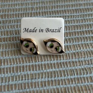 Powerpuff girl  Gold and Green Earrings